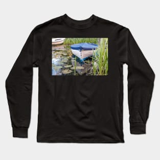 Moored row boat on the Norfolk Broads Long Sleeve T-Shirt